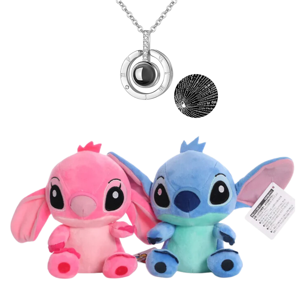 Pelúcias Stitch e Angel  + [COLAR DE BRINDE]